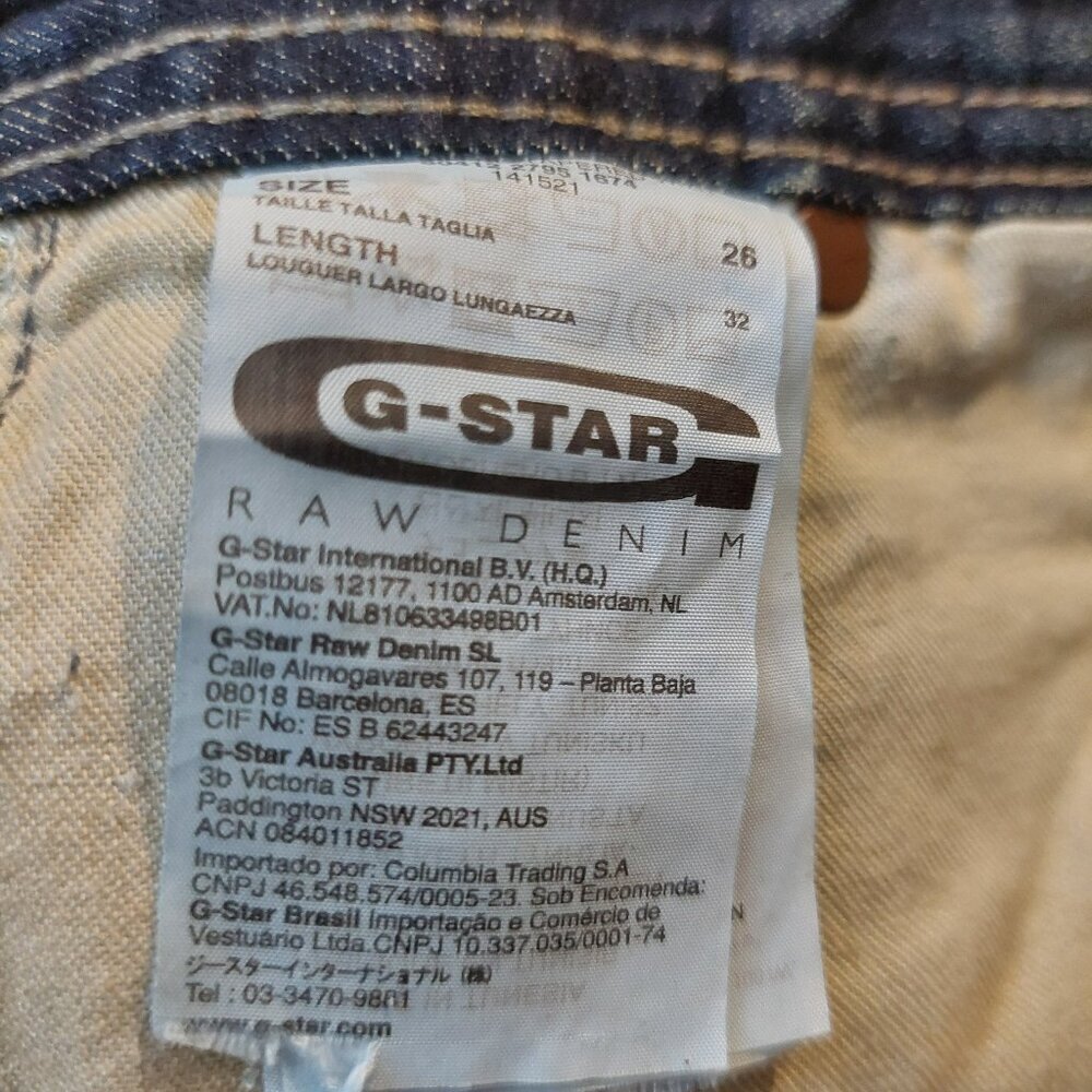 Retro Vintage G-Star Raw Lynn Loose Tapered Destroyed Denim Blue Jeans Sz 26 NWT - Picture 10 of 11
